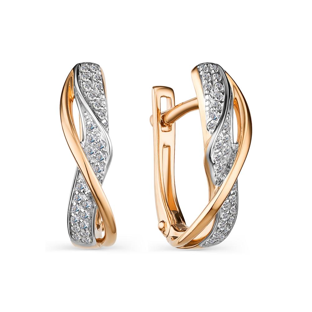 

Серьги из красного золота с бриллиантом АЛЬКОР 23867-100, 23867-100