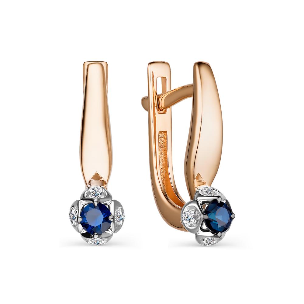 

Серьги из красного золота с бриллиантом АЛЬКОР 23826-102, 23826-102