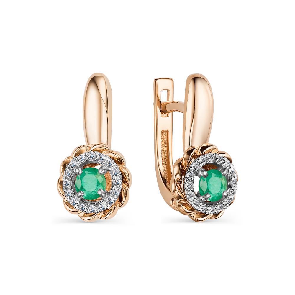 

Серьги из красного золота с бриллиантом АЛЬКОР 23885-101, 23885-101