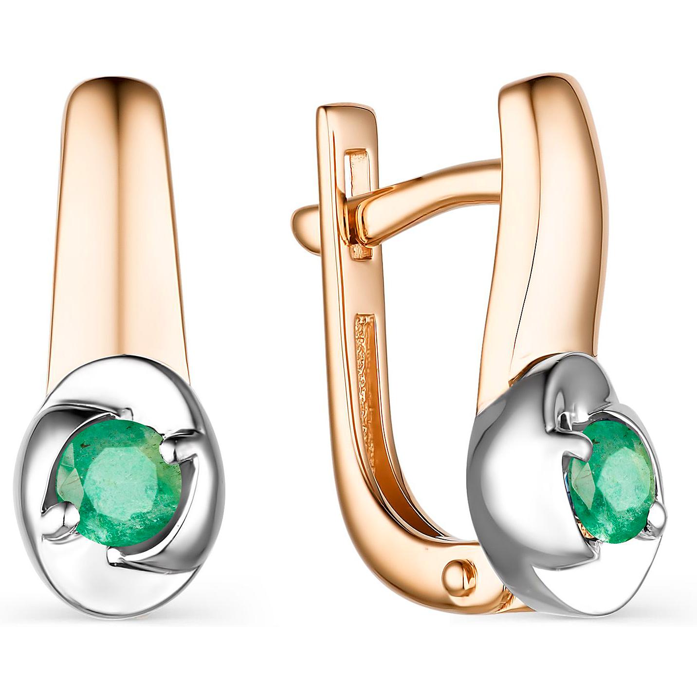 

Серьги из красного золота с изумрудом АЛЬКОР 23791-101, 23791-101