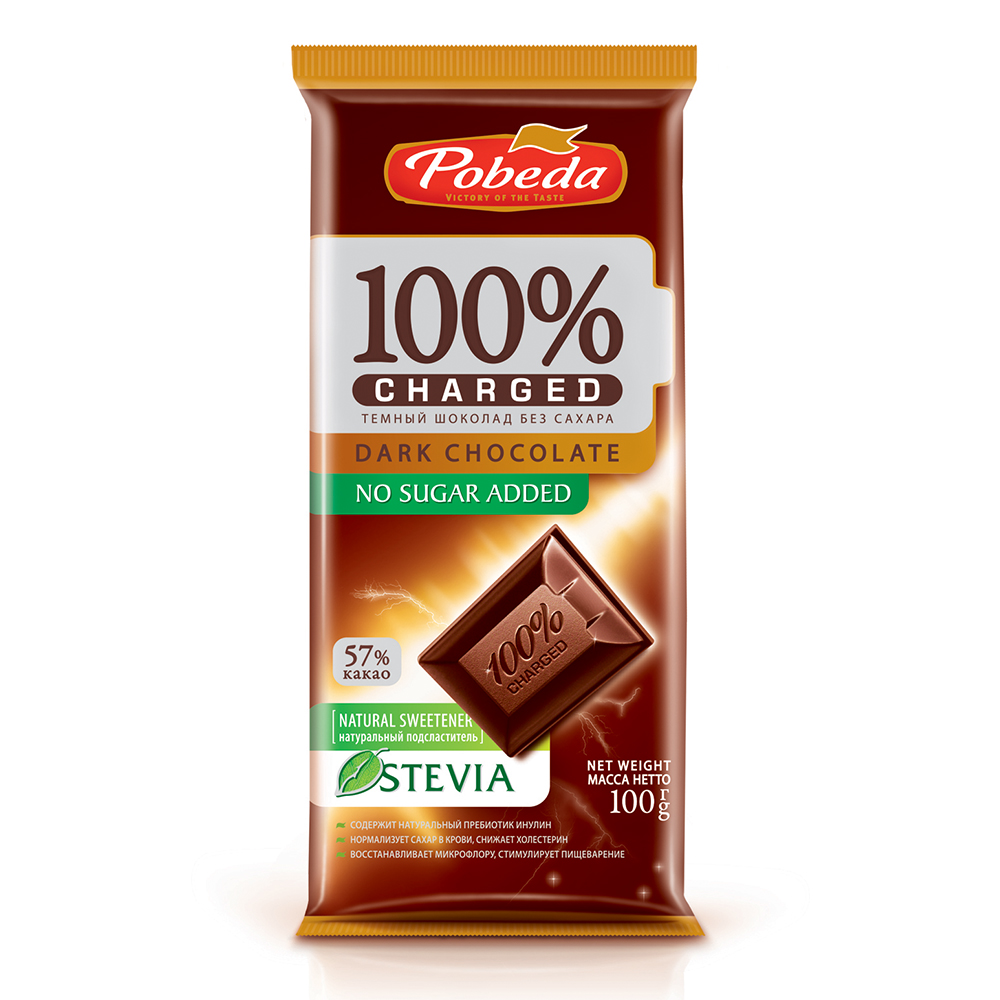 

Шоколад темный Победа Вкуса без добавления сахара 57% какао чаржед