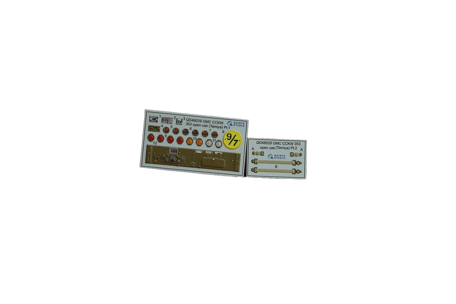 

3D Декаль интерьера Quinta Studio 1/48 GMC CCKW 353(open cab)(Tamiya)QD48029, Цветной