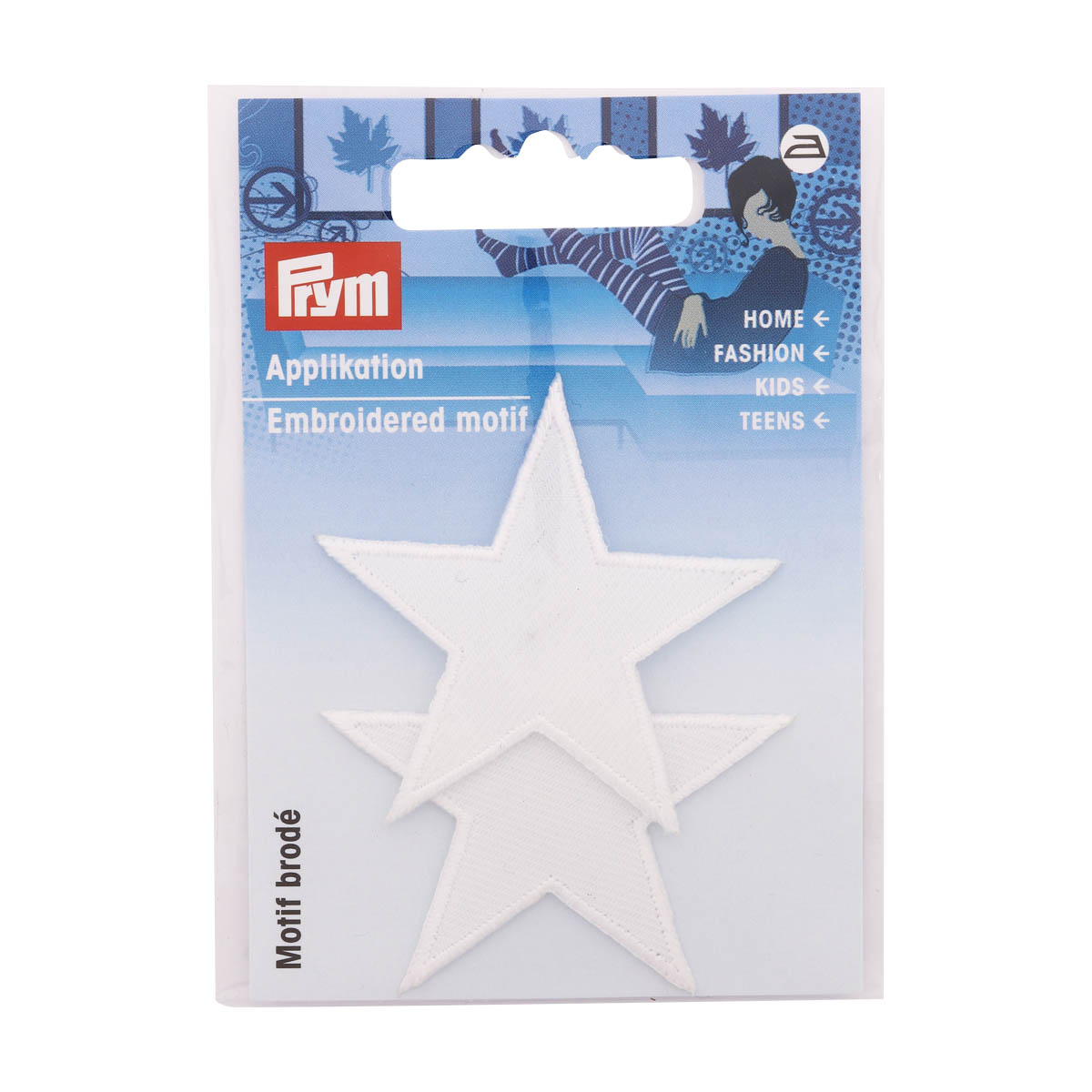 923150 Термоаппликация Звезды белый цв. 2 шт. Prym