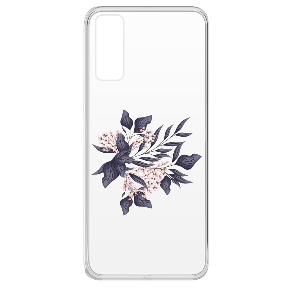 

Чехол-накладка Krutoff Clear Case Розовые бутоны для Vivo Y20