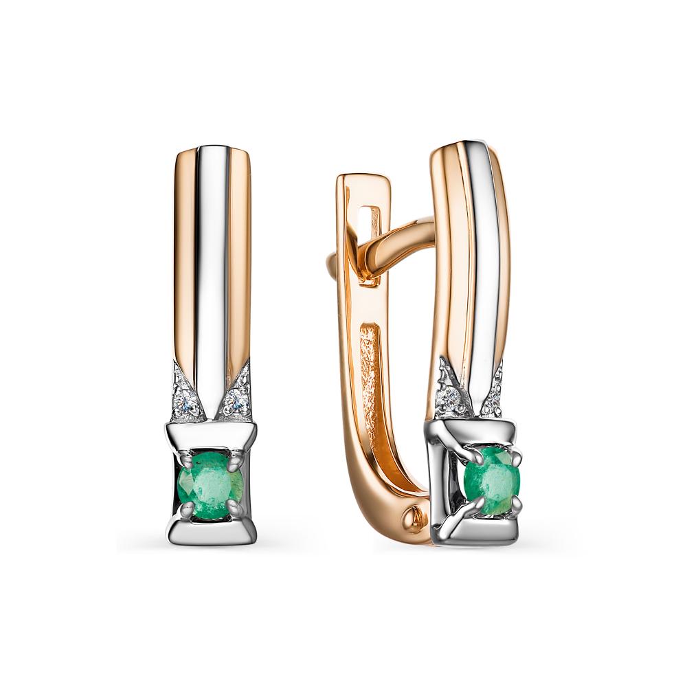 

Серьги из красного золота с бриллиантом АЛЬКОР 23825-101, 23825-101
