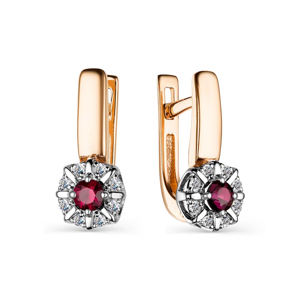 

Серьги из красного золота с бриллиантом АЛЬКОР 23850-103, 23850-103