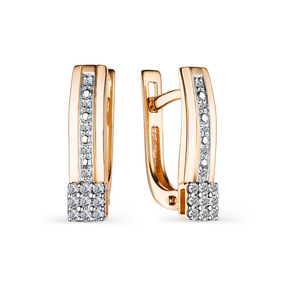 

Серьги из красного золота с бриллиантом АЛЬКОР 23852-100, 23852-100