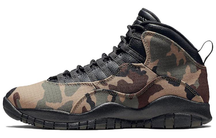 

Кроссовки унисекс Jordan Air Jordan 10 Retro Woodland Camo хаки 40.5 EU, Air Jordan 10 Retro Woodland Camo