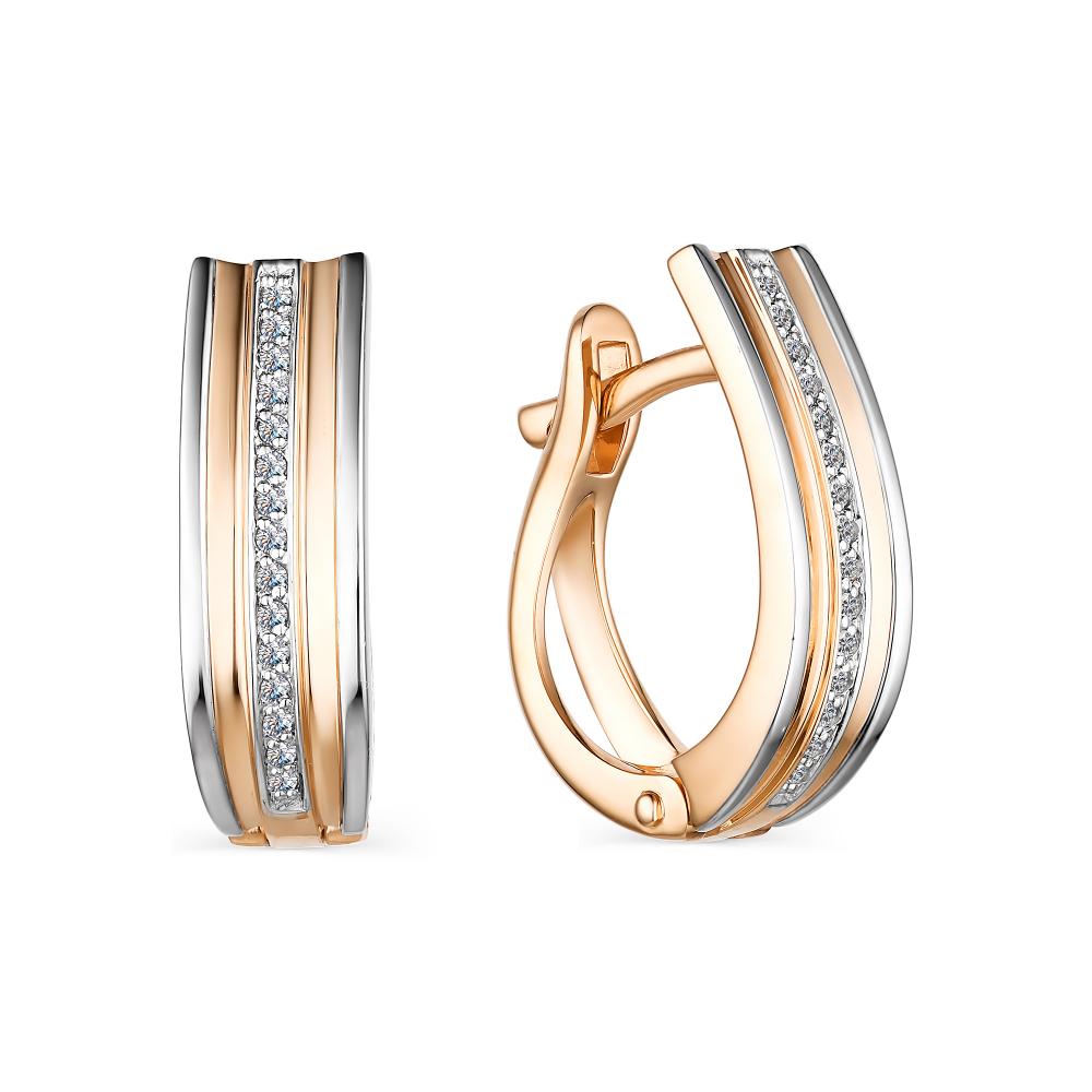 

Серьги из красного золота с бриллиантом АЛЬКОР 23815-100, 23815-100