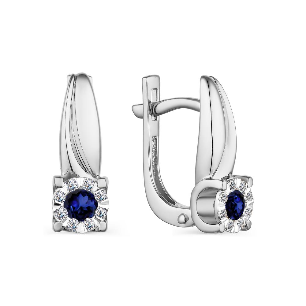 

Серьги из белого золота с бриллиантом АЛЬКОР 23714-202, 23714-202