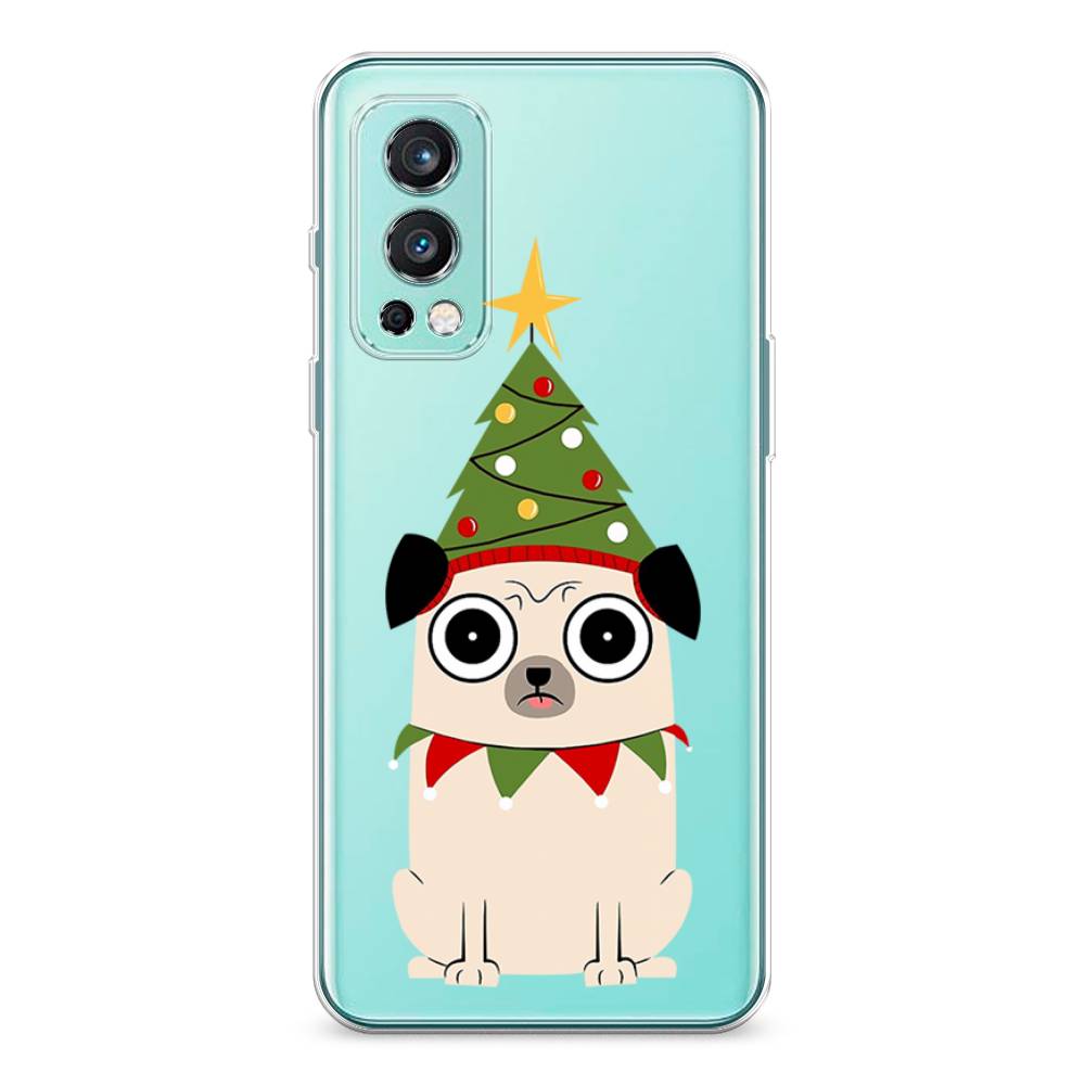 

Чехол на OnePlus Nord 2 5G "Собачка с ёлочкой", Бежевый;красный;зеленый, 151750-1