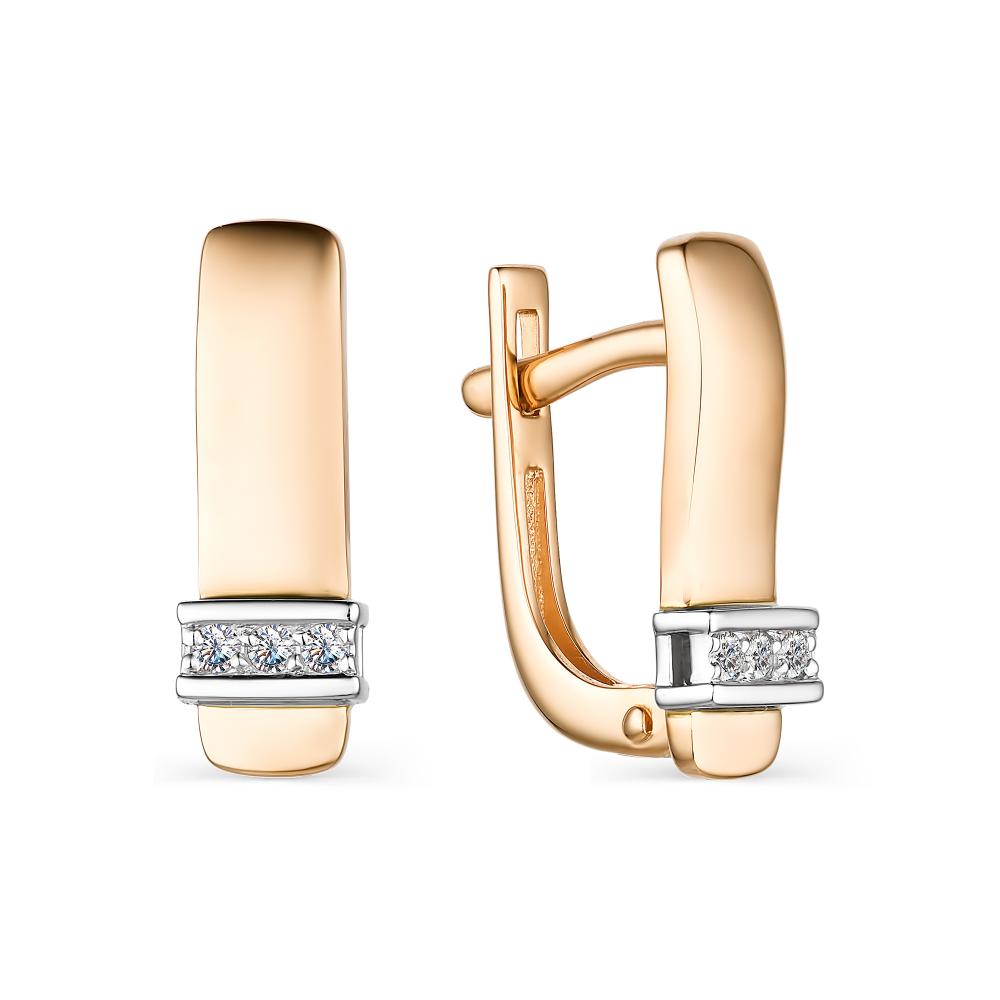 

Серьги из красного золота с бриллиантом АЛЬКОР 23755-100, 23755-100