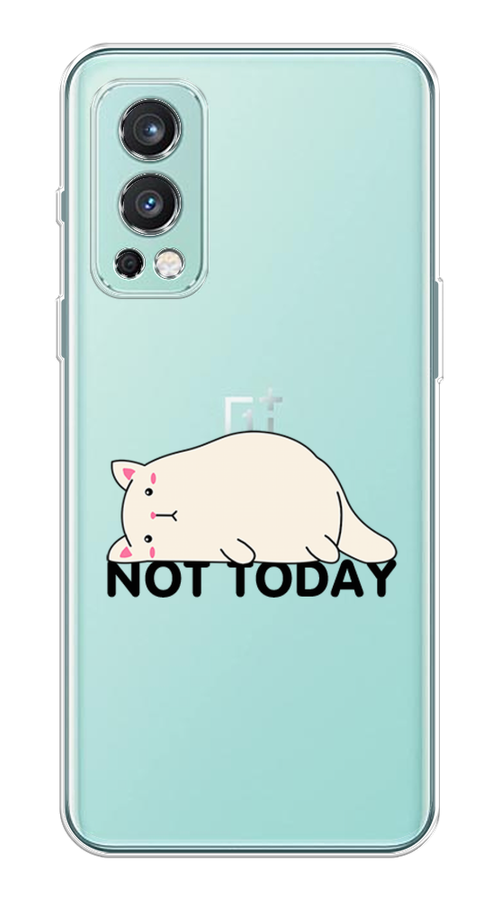 

Чехол на OnePlus Nord 2 5G "Cat not today", Белый;розовый;черный, 151750-1