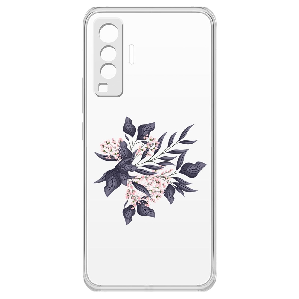 

Чехол-накладка Krutoff Clear Case Розовые бутоны для Vivo X50, Прозрачный