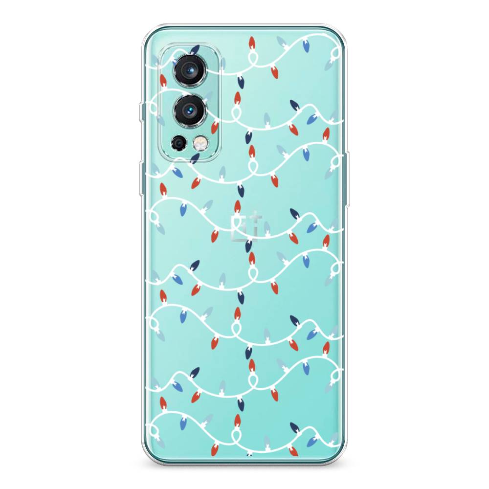 

Чехол на OnePlus Nord 2 5G "Разноцветная гирлянда", Белый;красный;синий, 151750-5