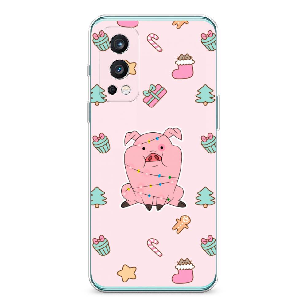 

Чехол на OnePlus Nord 2 5G "Розовая свинка", Розовый;зеленый, 151750-5