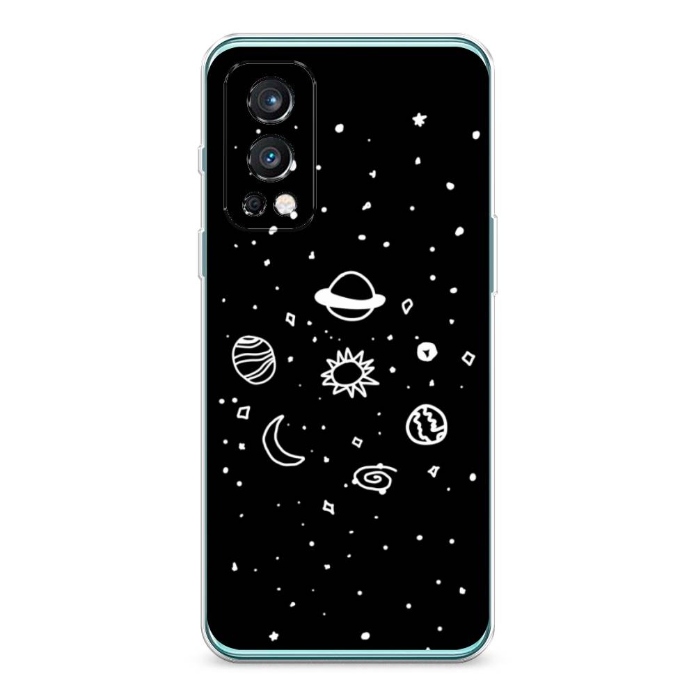 

Чехол на OnePlus Nord 2 5G "Дудл солнечной системы", Бежевый;серый, 151750-2