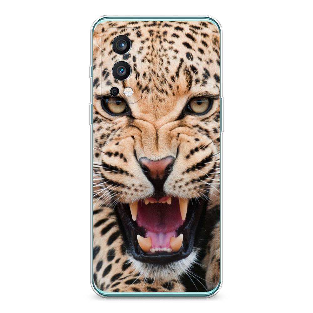 

Чехол на OnePlus Nord 2 5G "Леопард 3d", Бежевый;черный, 151750-6