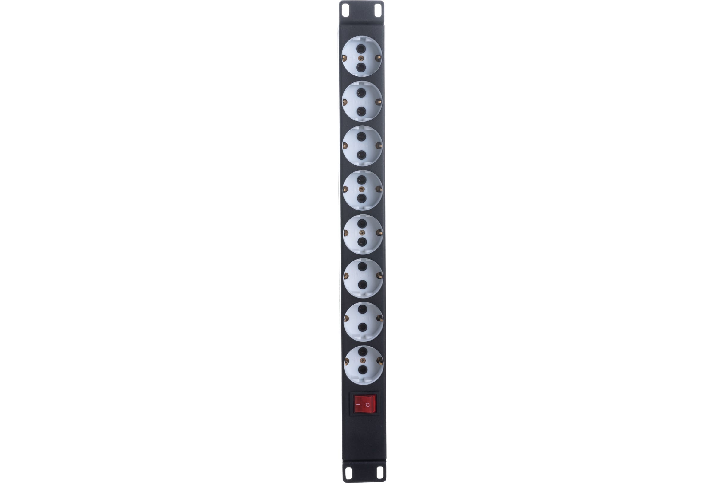 Блок силовых розеток 19дюйм без шнура с выключателем, 8 розеток, цвет черный ЦМО БР 16-008