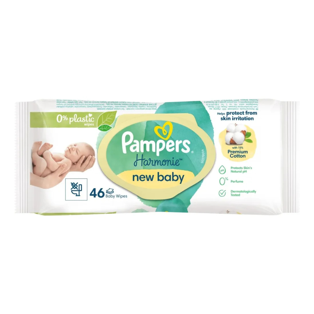 Салфетки влажные Pampers New baby детские, 46 шт. детские влажные салфетки pampers sensitive 208 шт