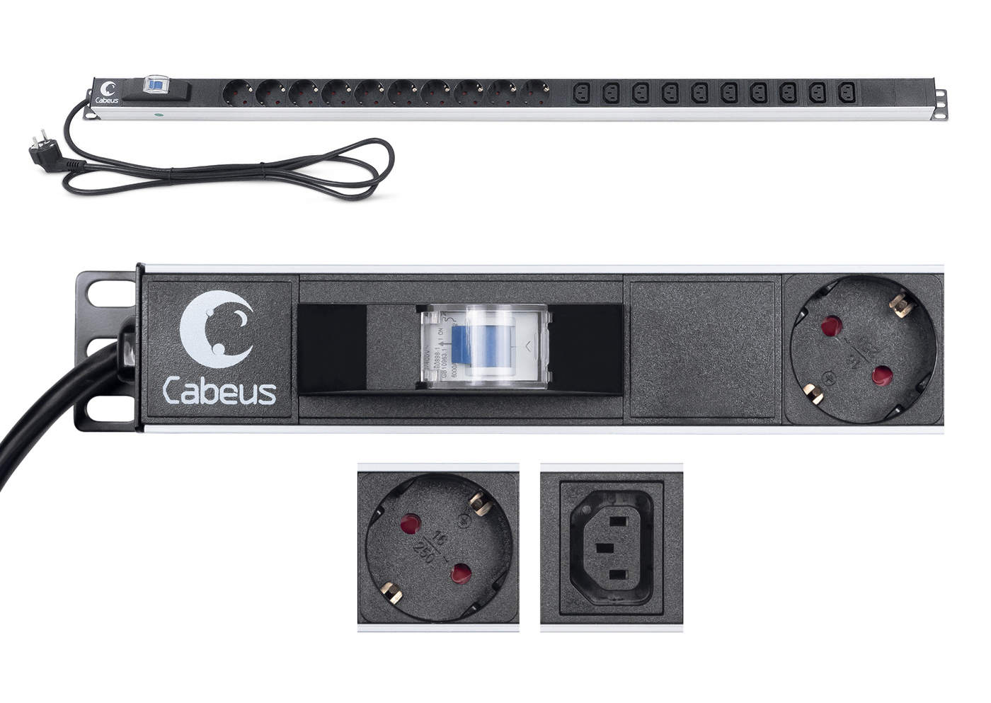 фото Блок розеток для 19' шкафов pdu-16-10s-10c13-b-t cabeus