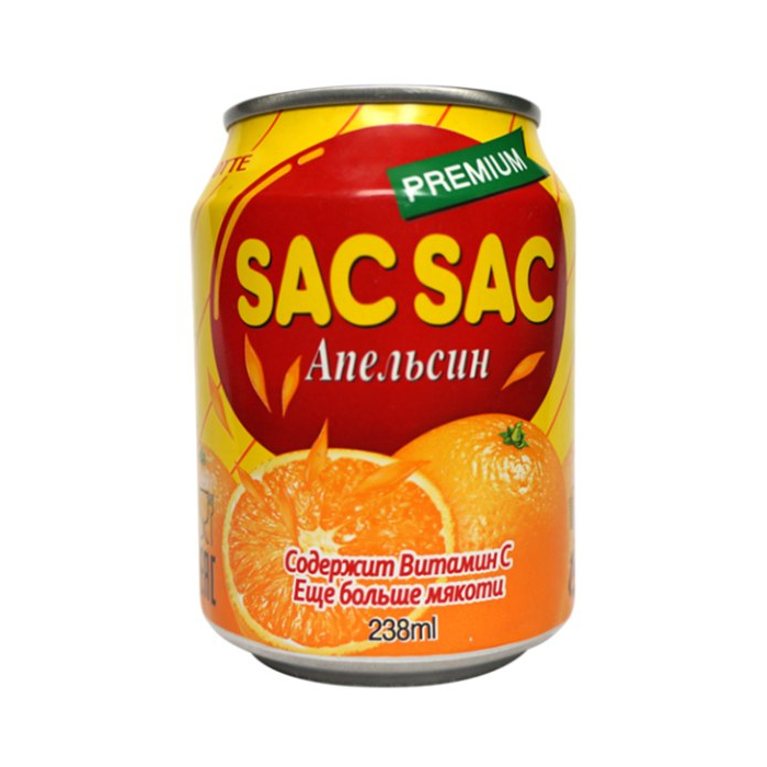 

Напиток Sac Sac газированный, апельсин, 238 мл