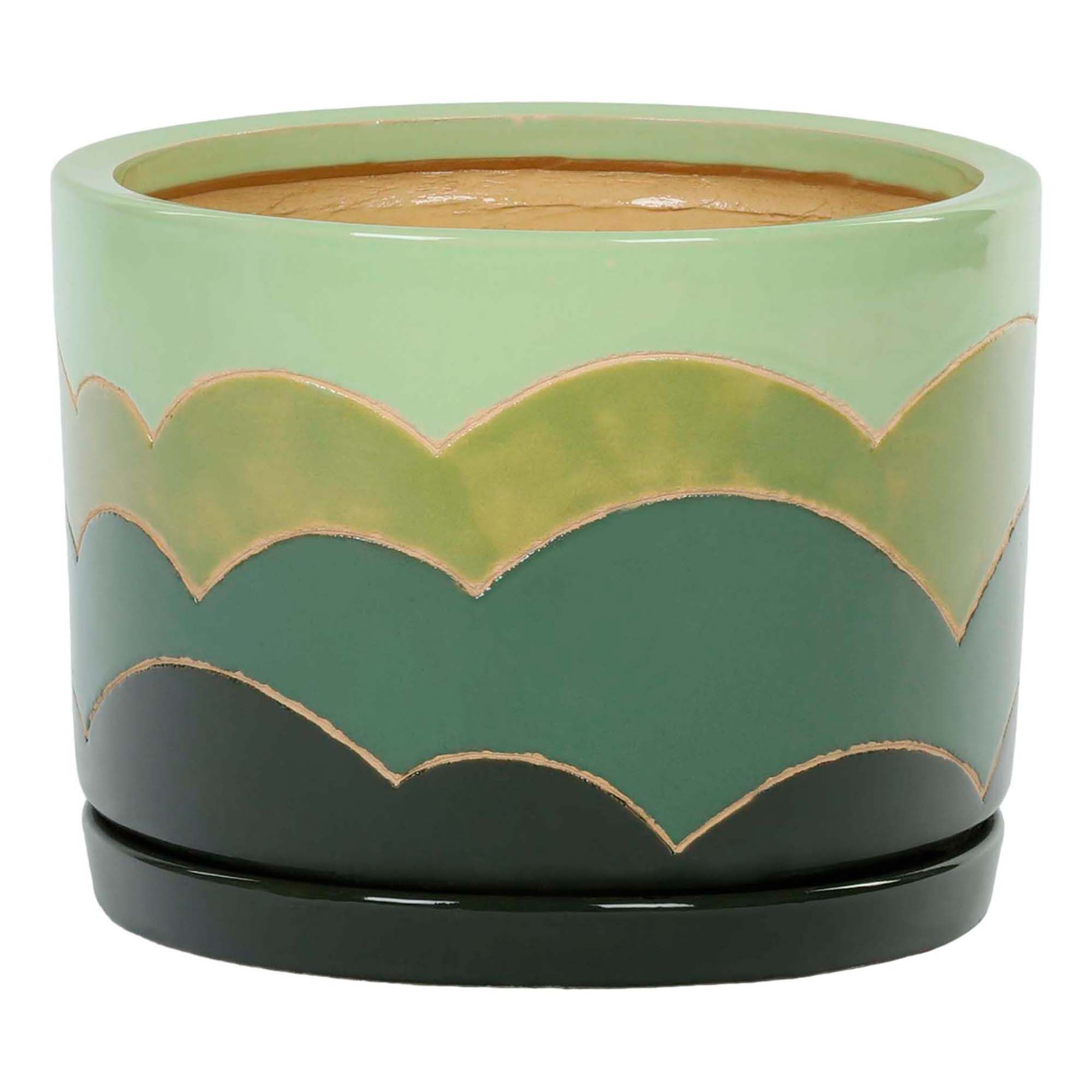 Горшок для цветов Viet Thanh Зеленый градиент d 25 см