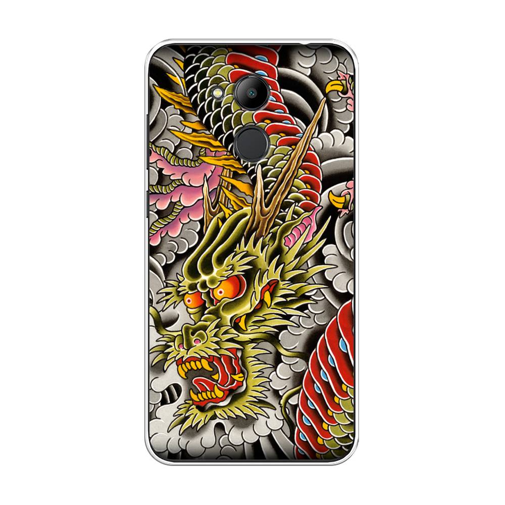 

Чехол на Honor 6C Pro "Японский дракон", Желтый;розовый;красный, 63850-4