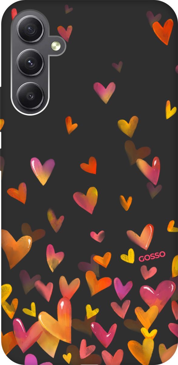 

Чехол на Samsung Galaxy A34 5G с 3D принтом "Flying Hearts" черный, Черный;желтый, 158728