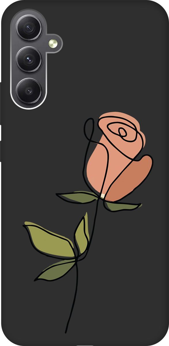 

Матовый Soft Touch Чехол на Samsung Galaxy A34 5G с 3D принтом "Rose" черный, Черный;зеленый, 158727