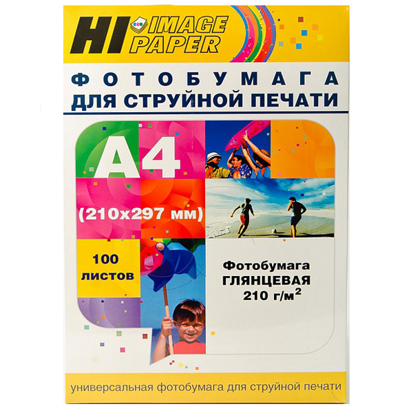 

Фотобумага Hi-image paper Hi-Black A4 29,7х21 см 100 листов глянцевая односторонняя 210г/м, Белый, H210-A4-100