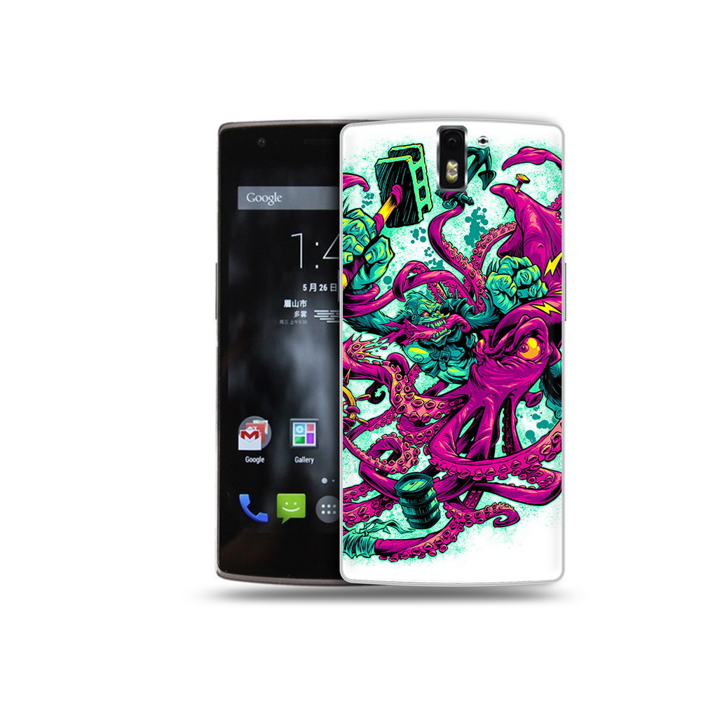 

Чехол MyPads Tocco для OnePlus One фиолетовый кракен, Прозрачный, Tocco
