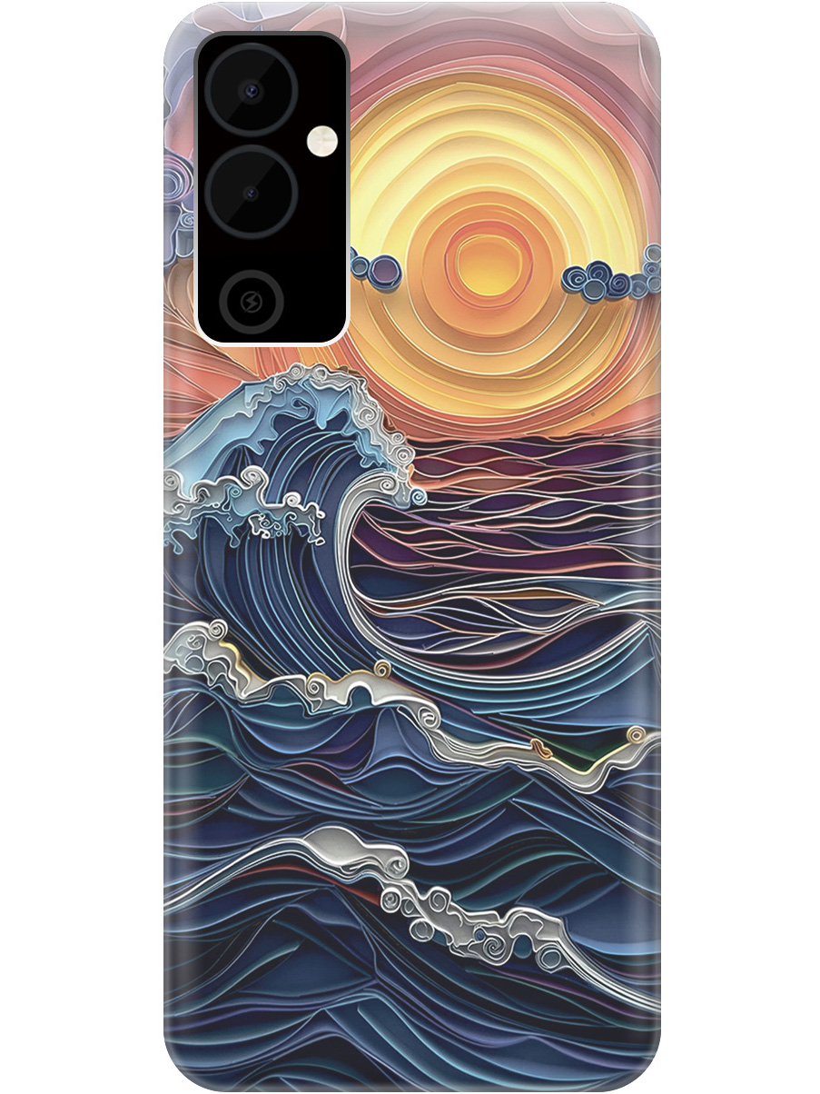 

Силиконовый чехол на Tecno Pova Neo 2 с принтом "Волны на закате", Прозрачный;оранжевый;синий, 778682410