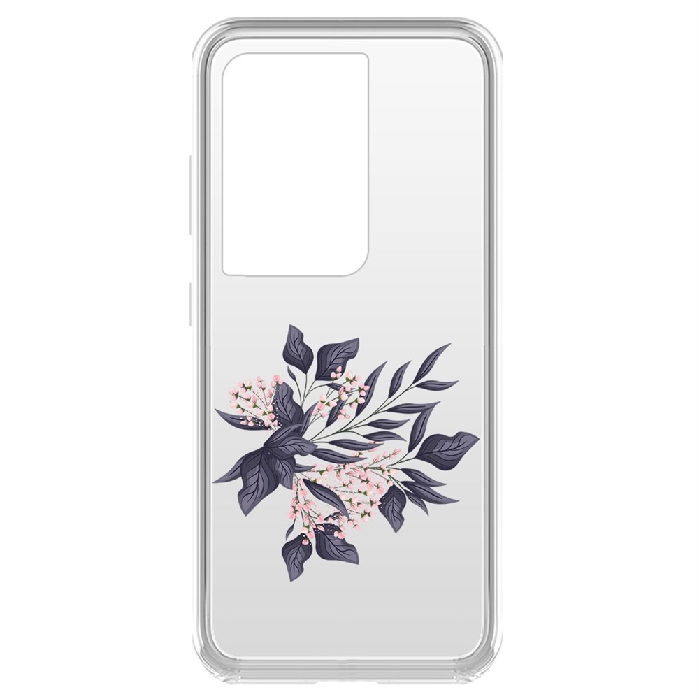 

Чехол-накладка Krutoff Clear Case Розовые бутоны для Samsung Galaxy S21 Ultra (G998)