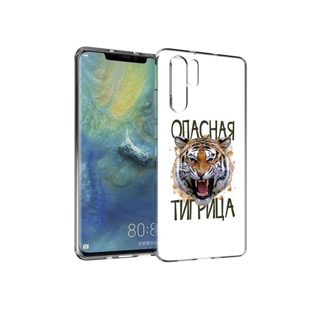 

Чехол MyPads Tocco для Huawei P30 Pro опасная тигрица, Прозрачный, Tocco