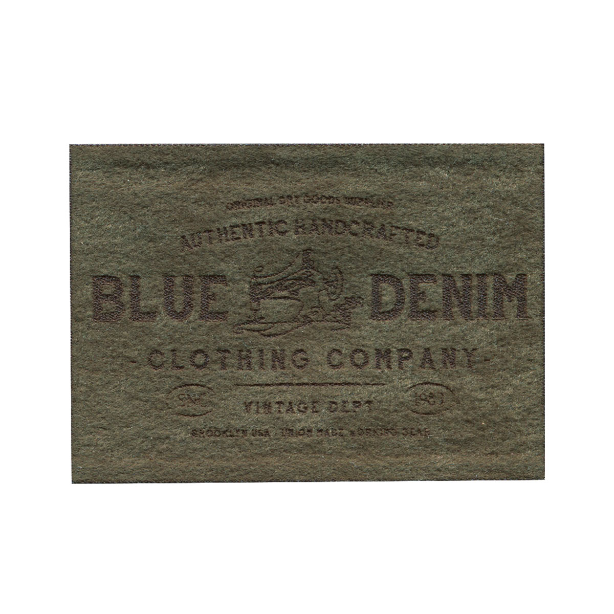 922003 Термоаппликация ярлык BLUE DENIM, искуственная замша, песочный цв. 1шт. Prym