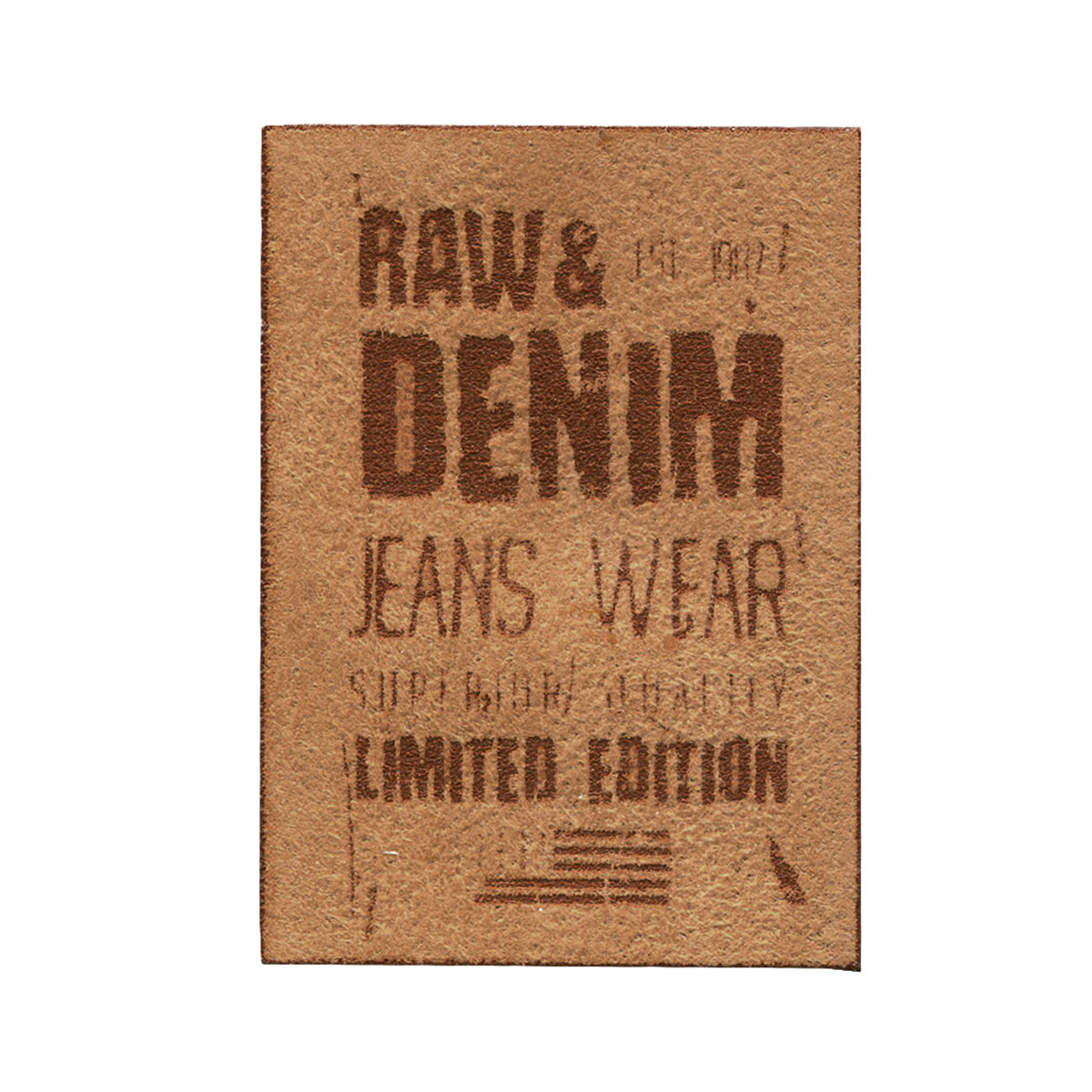 

922000 Термоаппликация ярлык RAW&DENIM, искуственная замша, песочный цв. 1шт. Prym