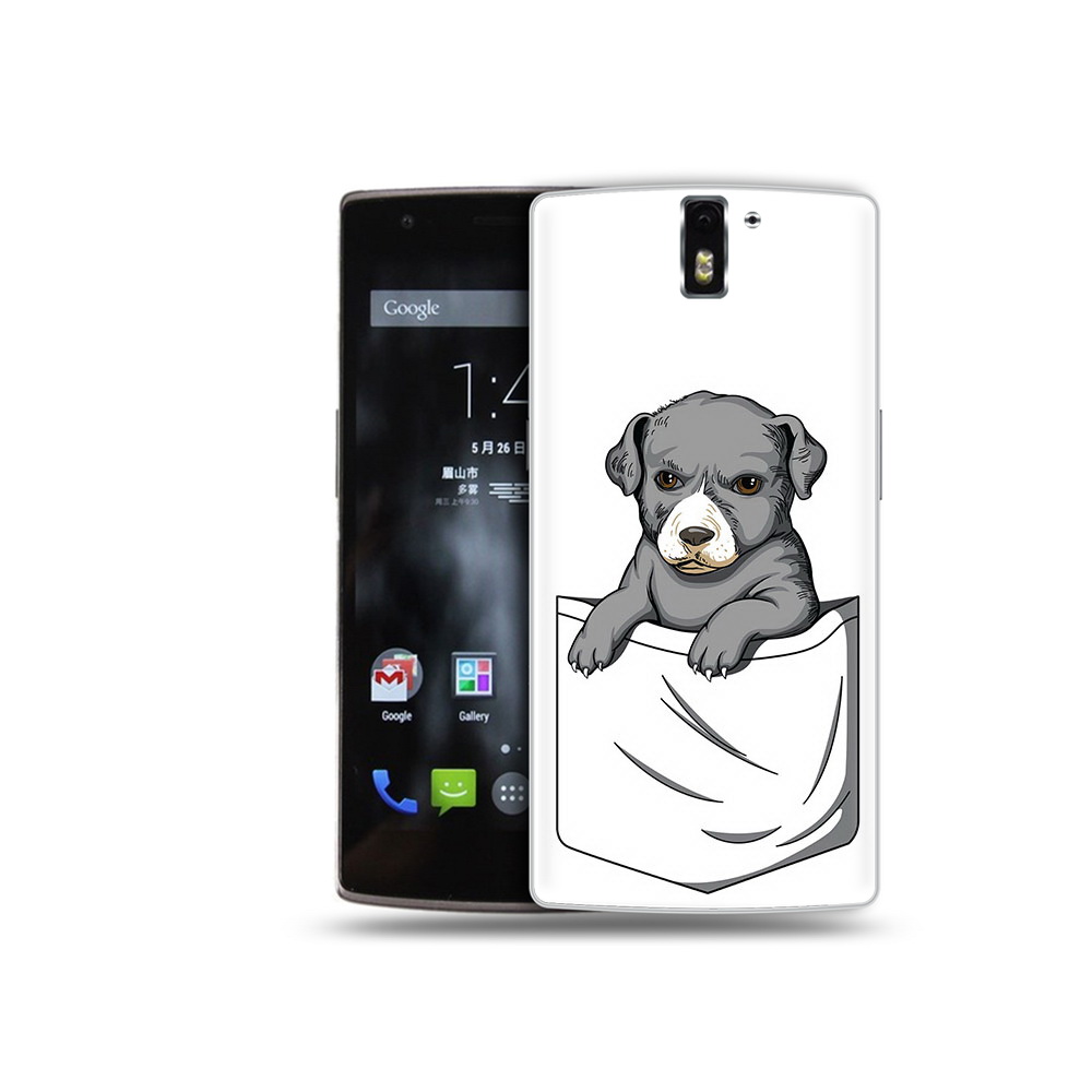 

Чехол MyPads Tocco для OnePlus One собачка в кармане, Прозрачный, Tocco