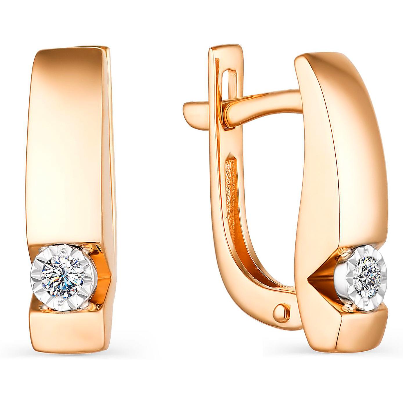 

Серьги из красного золота с бриллиантом АЛЬКОР 23777-100, 23777-100