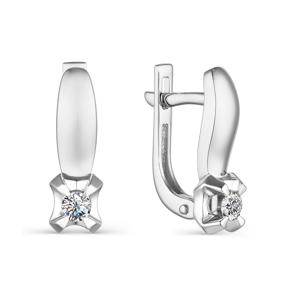 

Серьги из белого золота с бриллиантом АЛЬКОР 23780-200, 23780-200