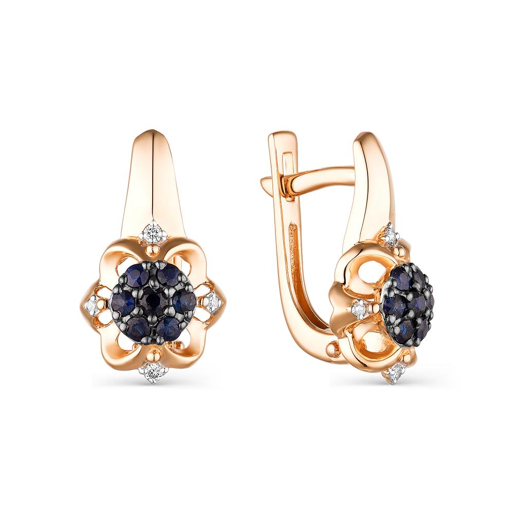 

Серьги из красного золота с бриллиантом АЛЬКОР 23760-102, 23760-102
