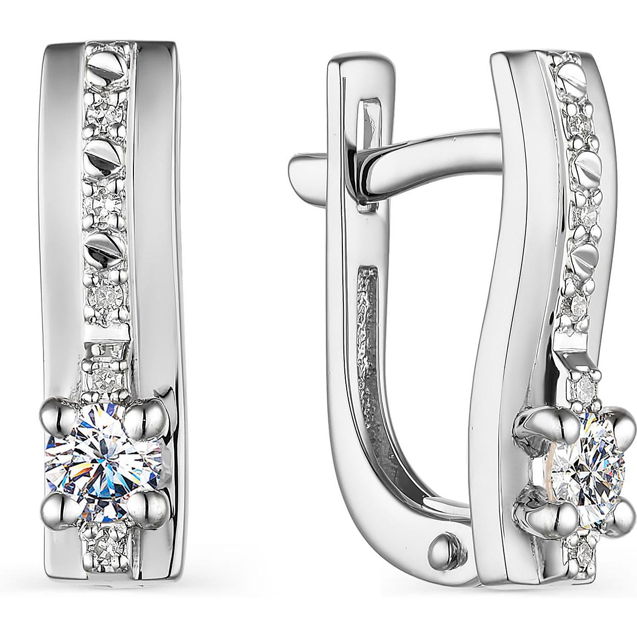 

Серьги из белого золота с бриллиантом АЛЬКОР 23634-200, 23634-200