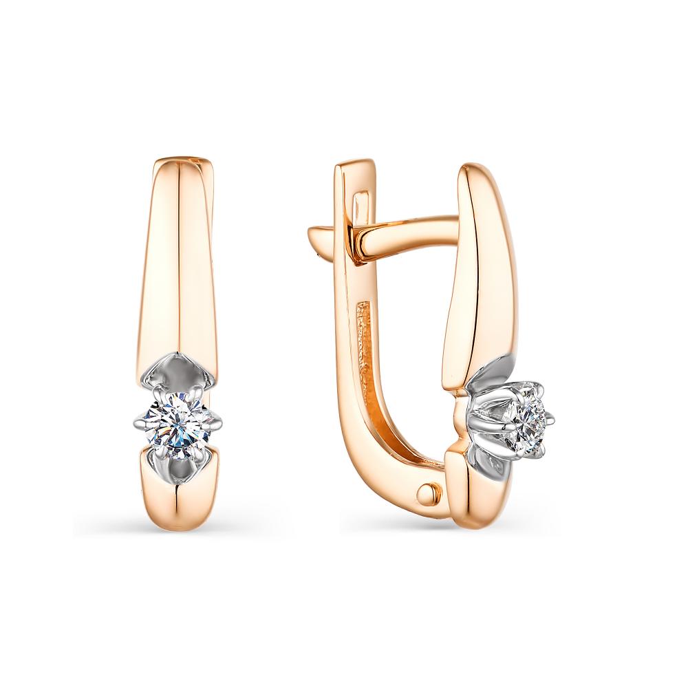 

Серьги из красного золота с бриллиантом АЛЬКОР 23712-100, 23712-100