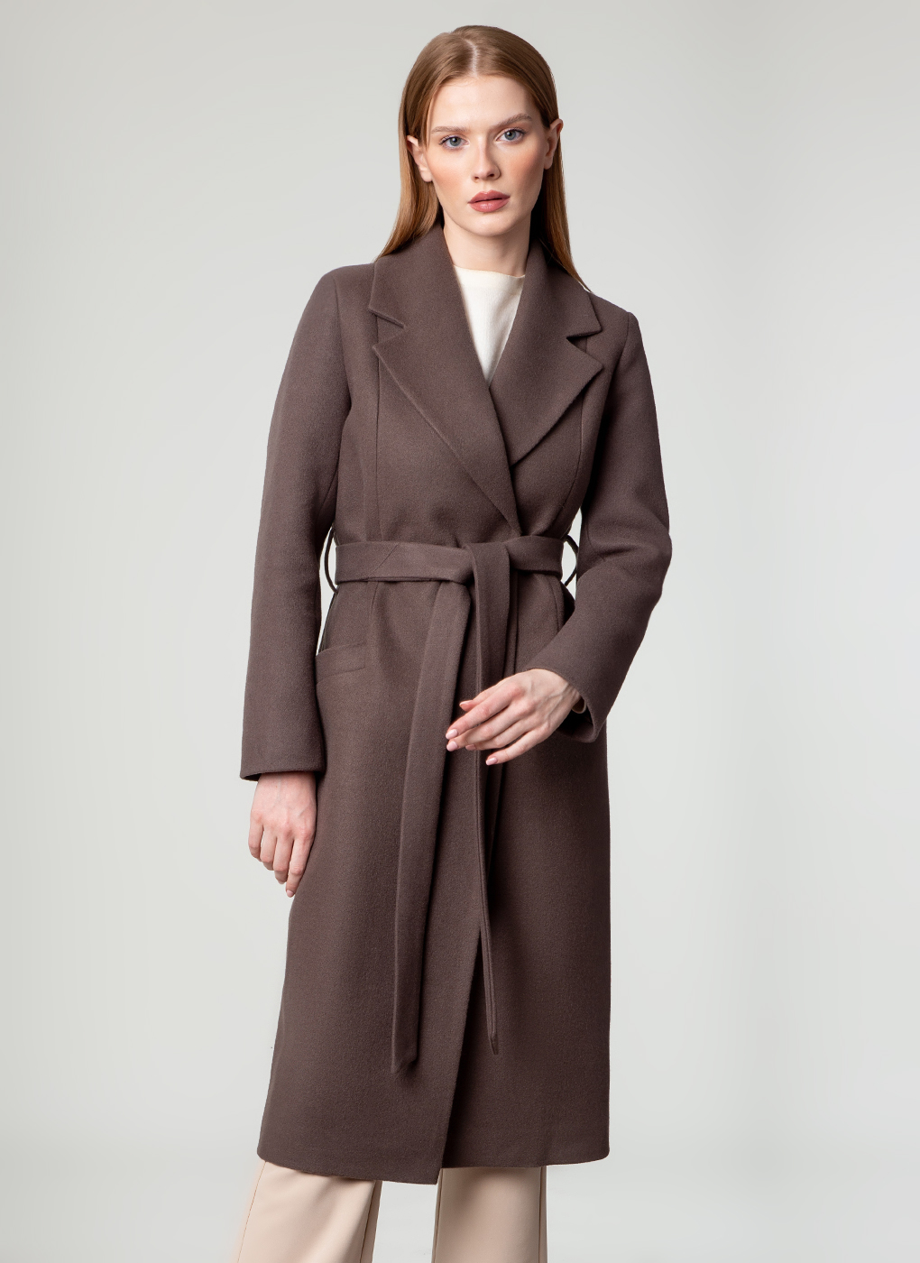 Пальто женское Giulia Rosetti 60196 коричневое 40 RU