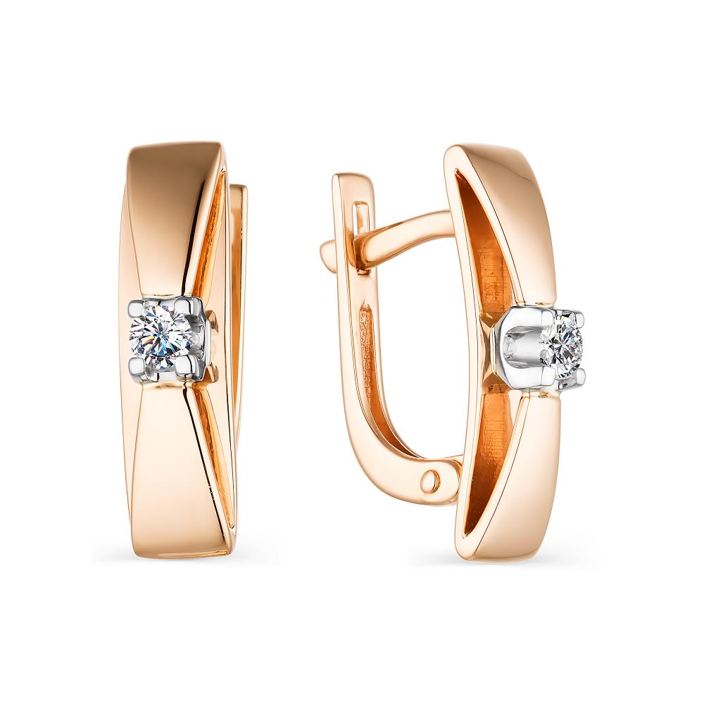 

Серьги из красного золота с бриллиантом АЛЬКОР 23575-100, 23575-100