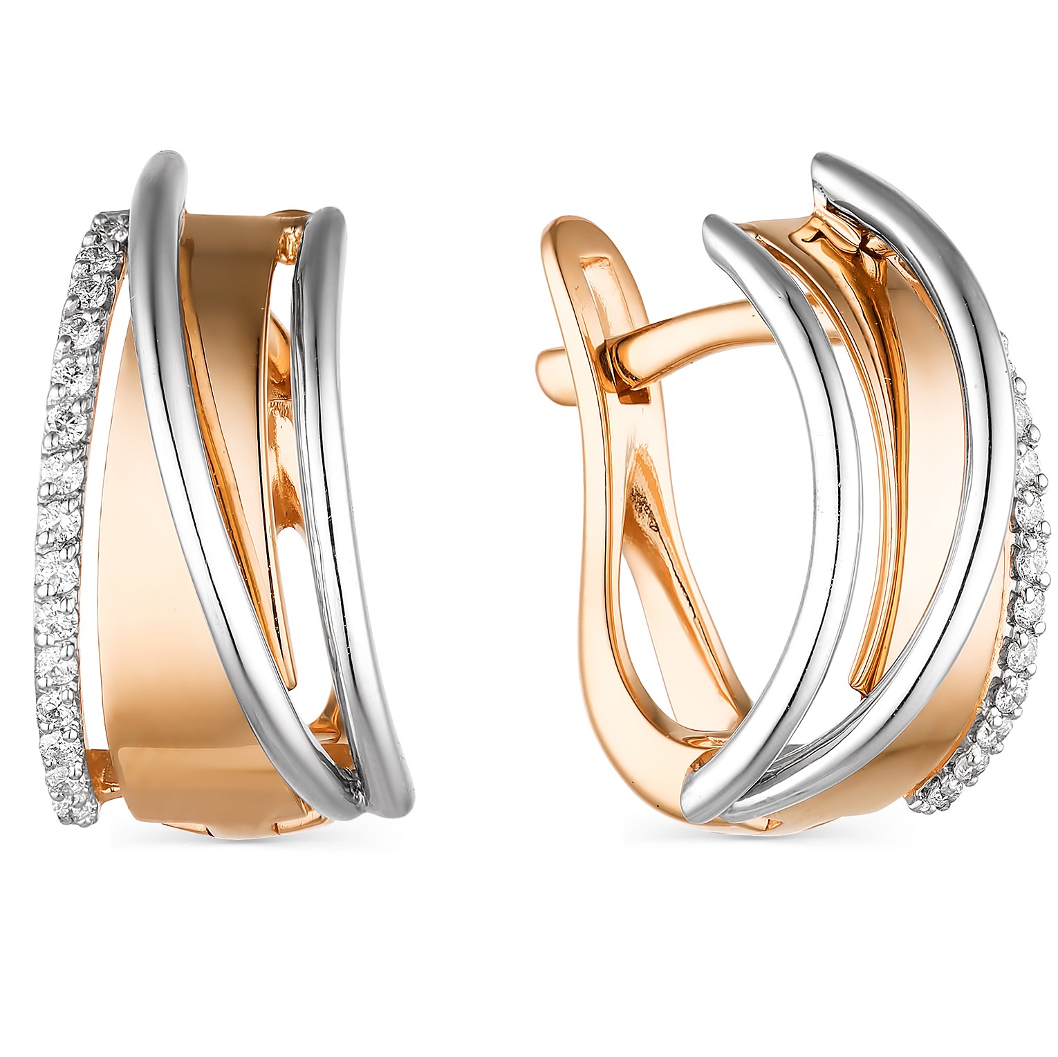 

Серьги из красного золота с бриллиантом АЛЬКОР 23623-100, 23623-100