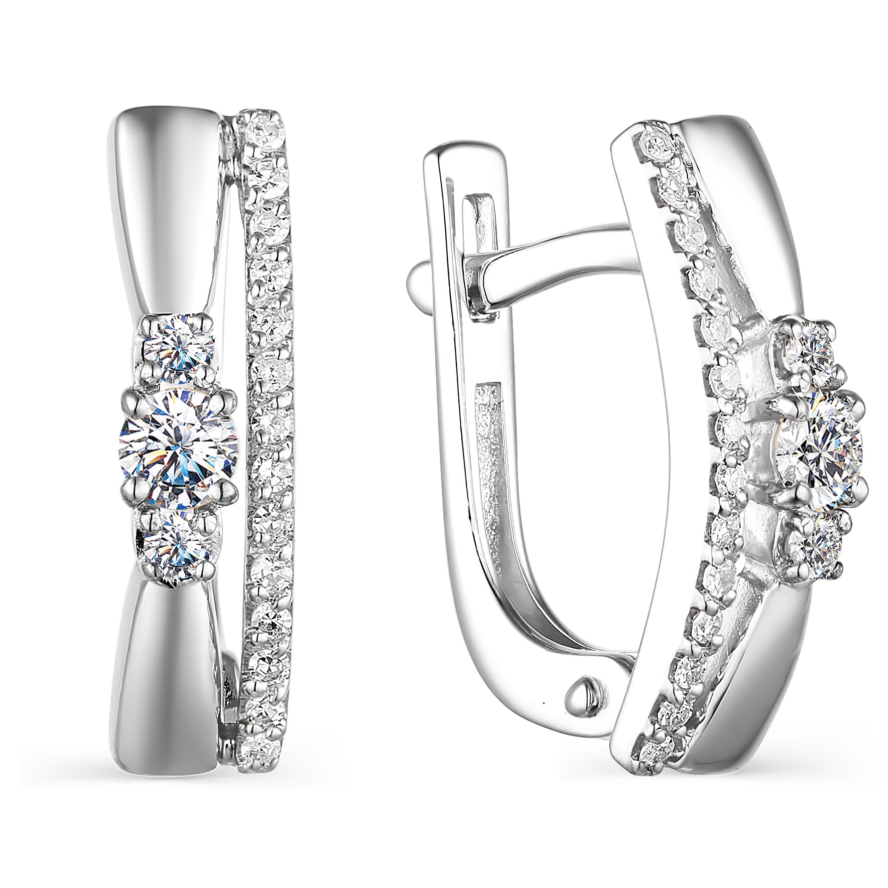 

Серьги из белого золота с бриллиантом АЛЬКОР 23627-200, 23627-200