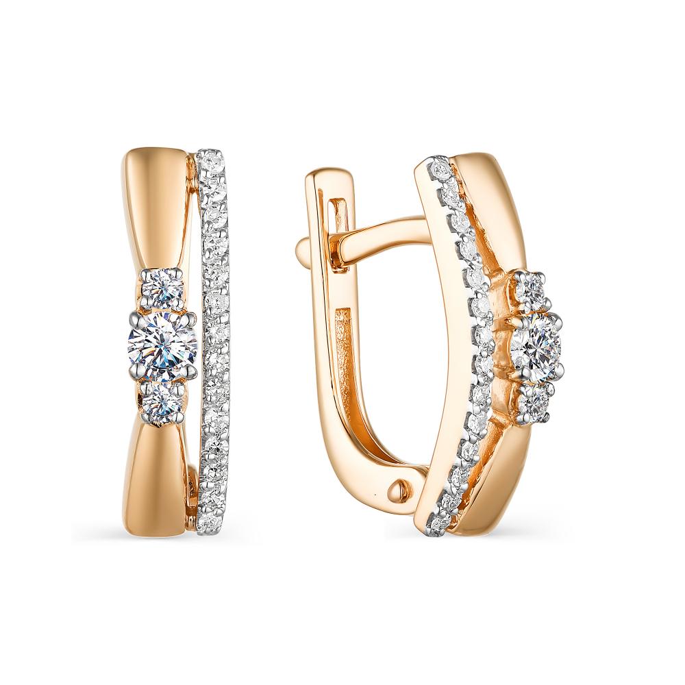 

Серьги из красного золота с бриллиантом АЛЬКОР 23627-100, 23627-100