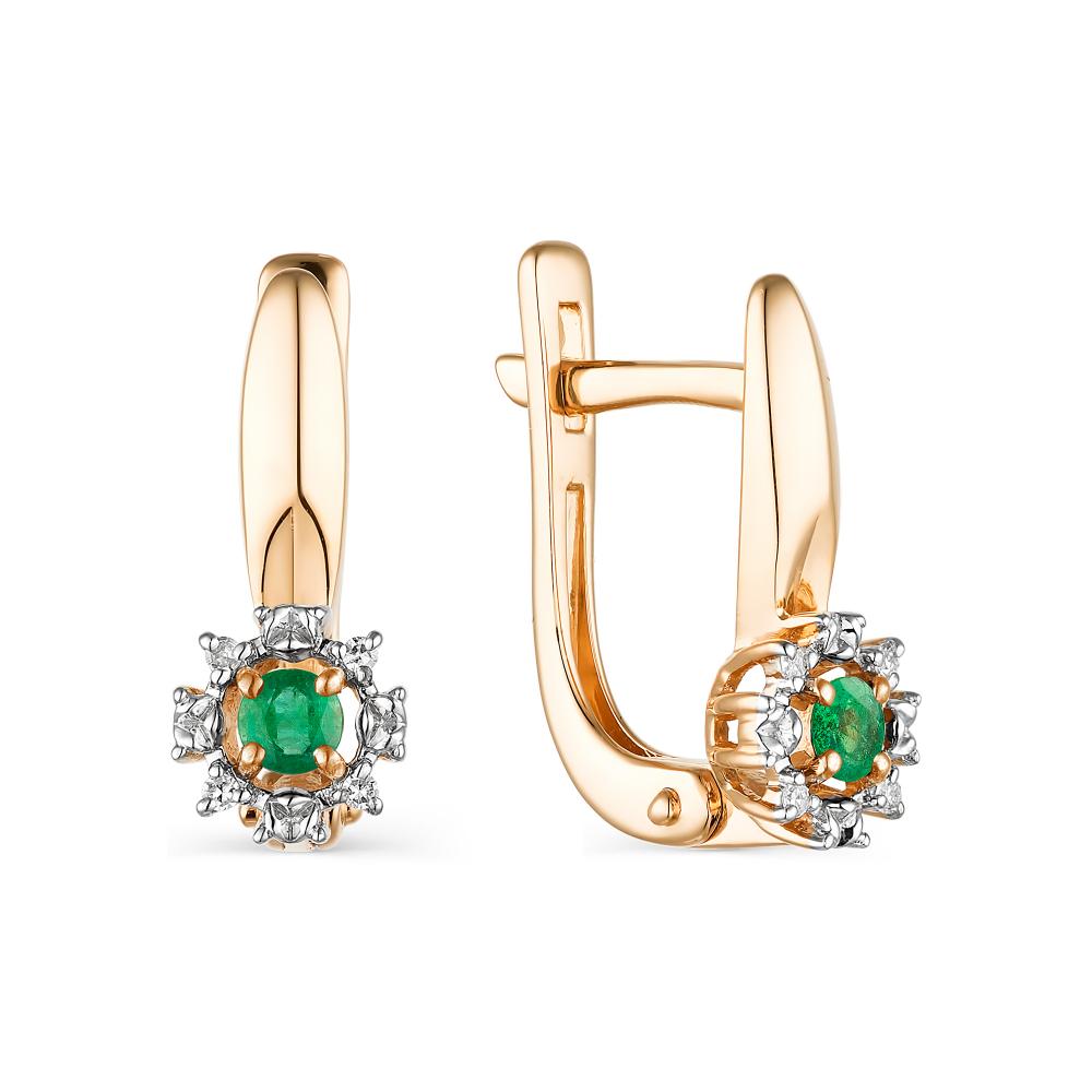 

Серьги из красного золота с бриллиантом АЛЬКОР 23624-101, 23624-101