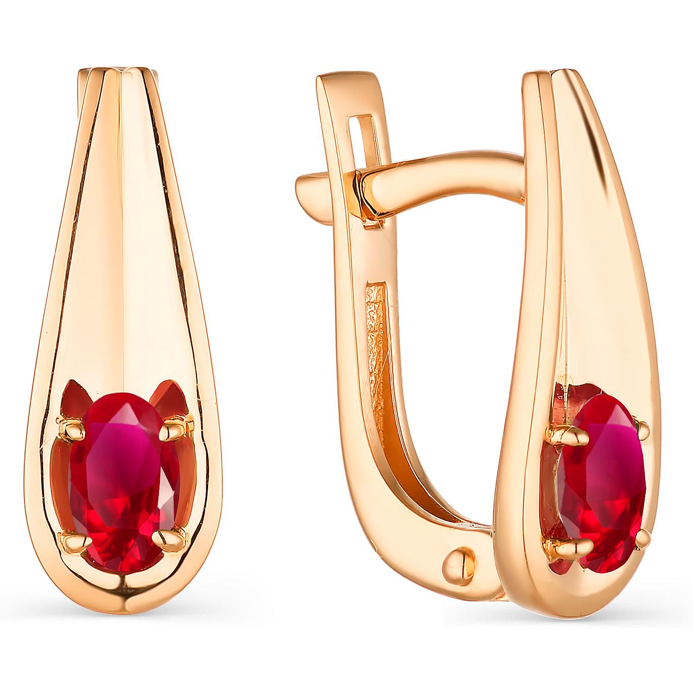 

Серьги из красного золота с рубином АЛЬКОР 23546-103, 23546-103
